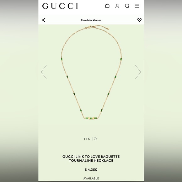 GUCCI 18k Yellow Gold Tourmaline Necklace - Picture 3 of 7